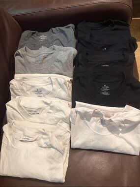Stafford Mixed Crew Neck T-Shirt Pack - White, Black, Gray 15 for 30$